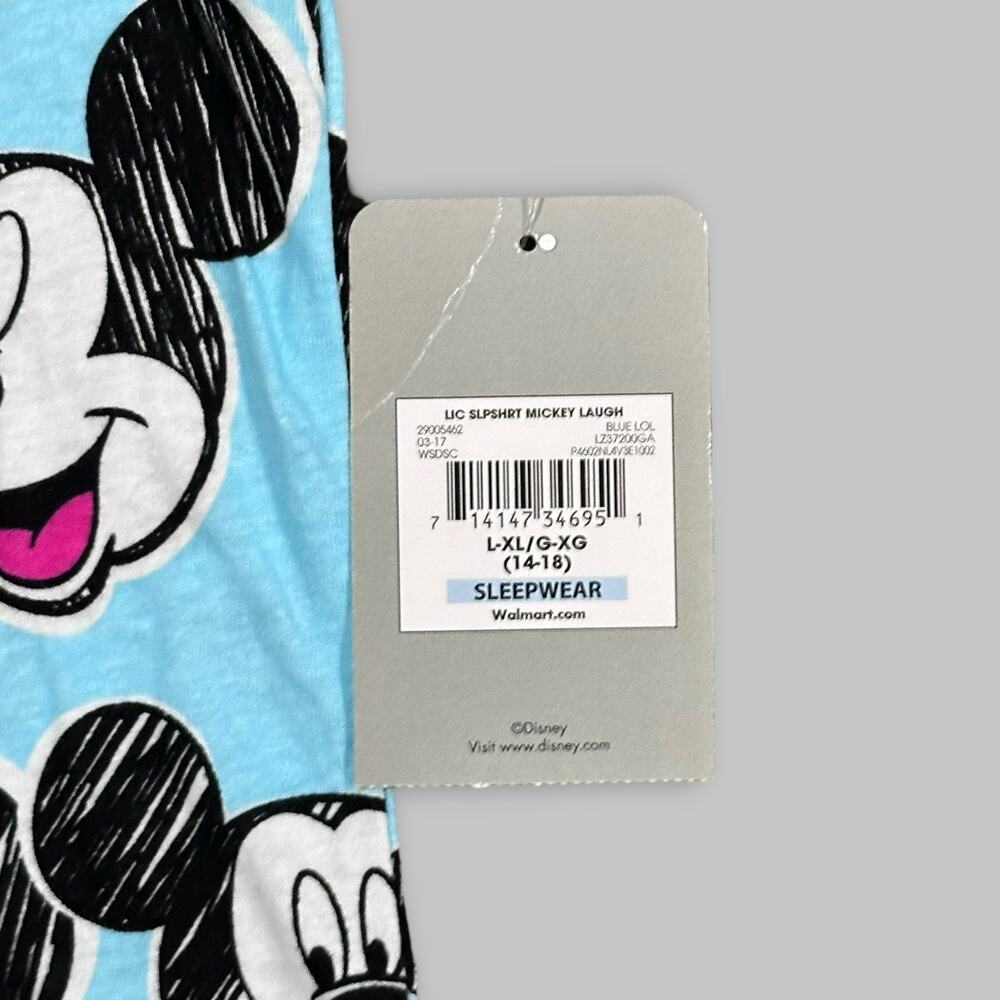 Disney Mickey Mouse LOL Blue Sleep Shirt Nightgown – Size L/XL - Picture 4 of 4